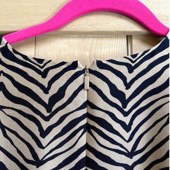 Lafayette 148 Animal Print Silk Belted V Neck Midi Dress Tan Black Size 0 Small - Picture 6 of 9